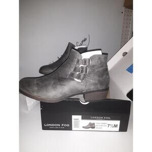 LONDON FOG Women's Tommy Ankle Boot GREY COWBOY HS1421 SIZE 7.5M , shelf62b